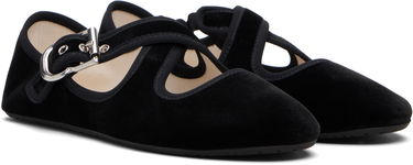 Tenisky a topánky Alaïa ALAÏA Criss Cross Velvet Ballerina Flats Čierna | AA3A046TK059, 3