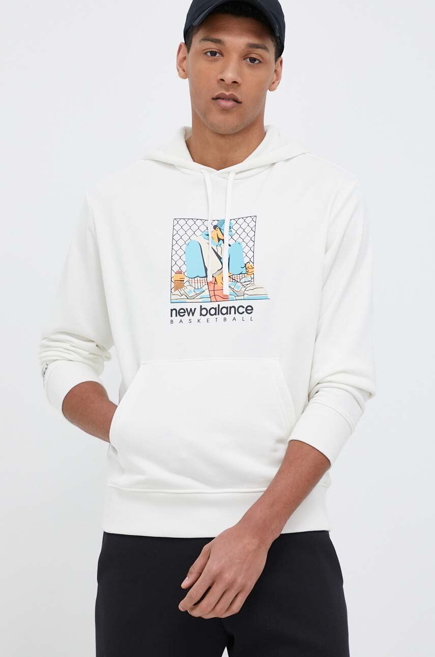 Mikina New Balance Hoodie Biela | MT31588SST, 0
