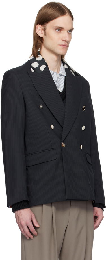 Bunda Charles Jeffrey Loverboy Charles Jeffrey LOVERBOY Edinburgh Pinstripe Double-Breasted Blazer Čierna | 54020101, 1