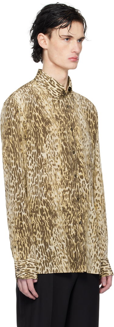 Košeľa Tom Ford 70's Animalier Print Fluid Fit Shirt Hnedá | HRO003-FMS045S25, 1