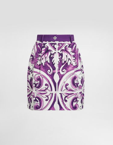 Sukňa Dolce & Gabbana Dolce & Gabbana Majolica-Print Mini Skirt Fialová | F4C5JTFPFSTHP5DQ, 0