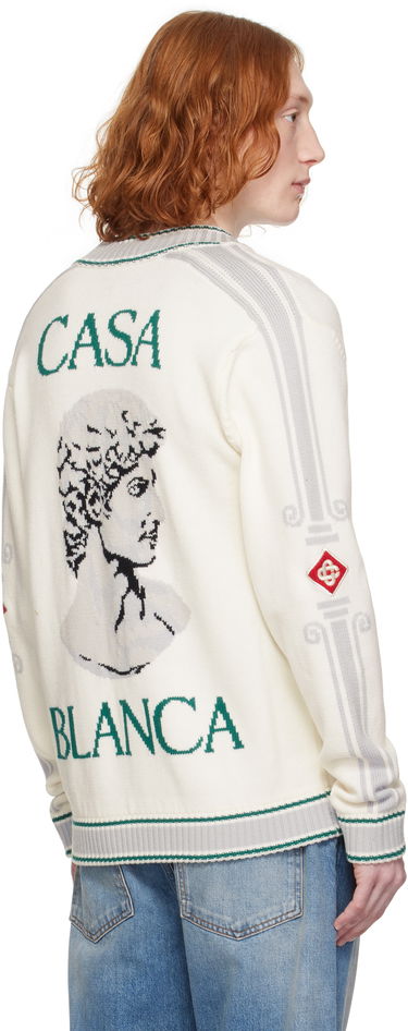 Sveter Casablanca Casablanca Casa Club Bomber Jacket Biela | MPS25-KW-879-01, 2