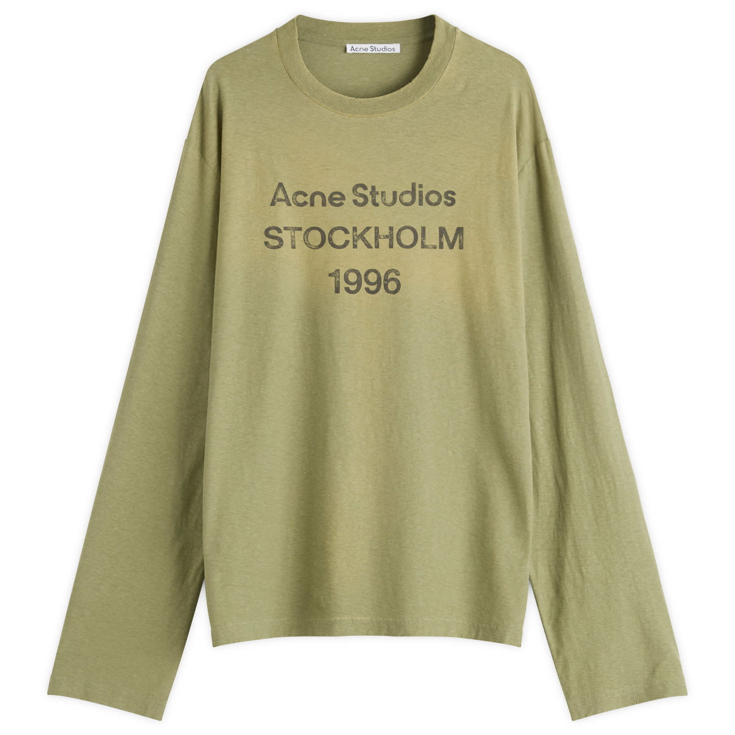 Tričko Acne Studios Edden U 1996 Long Sleeve T-Shirt, Size X-Small Zelené | CL0197-AB7, 1