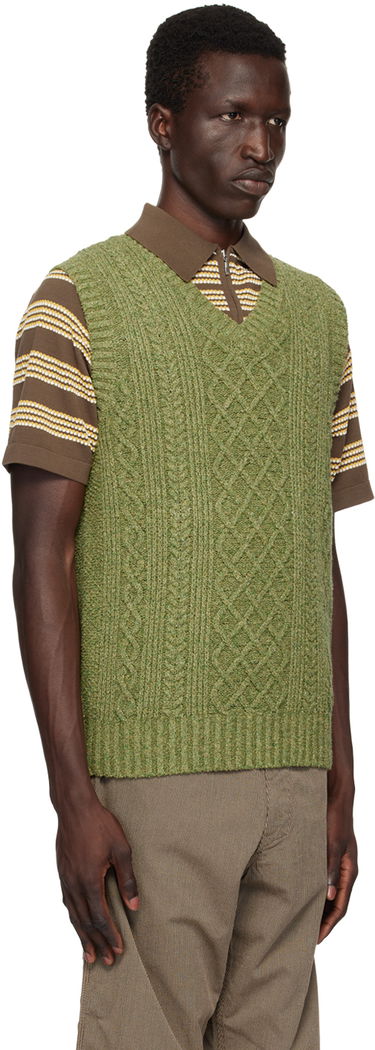 Vesta BEAMS Beams Plus Aran Knit Vest Šedá | 3805-0039-156, 4