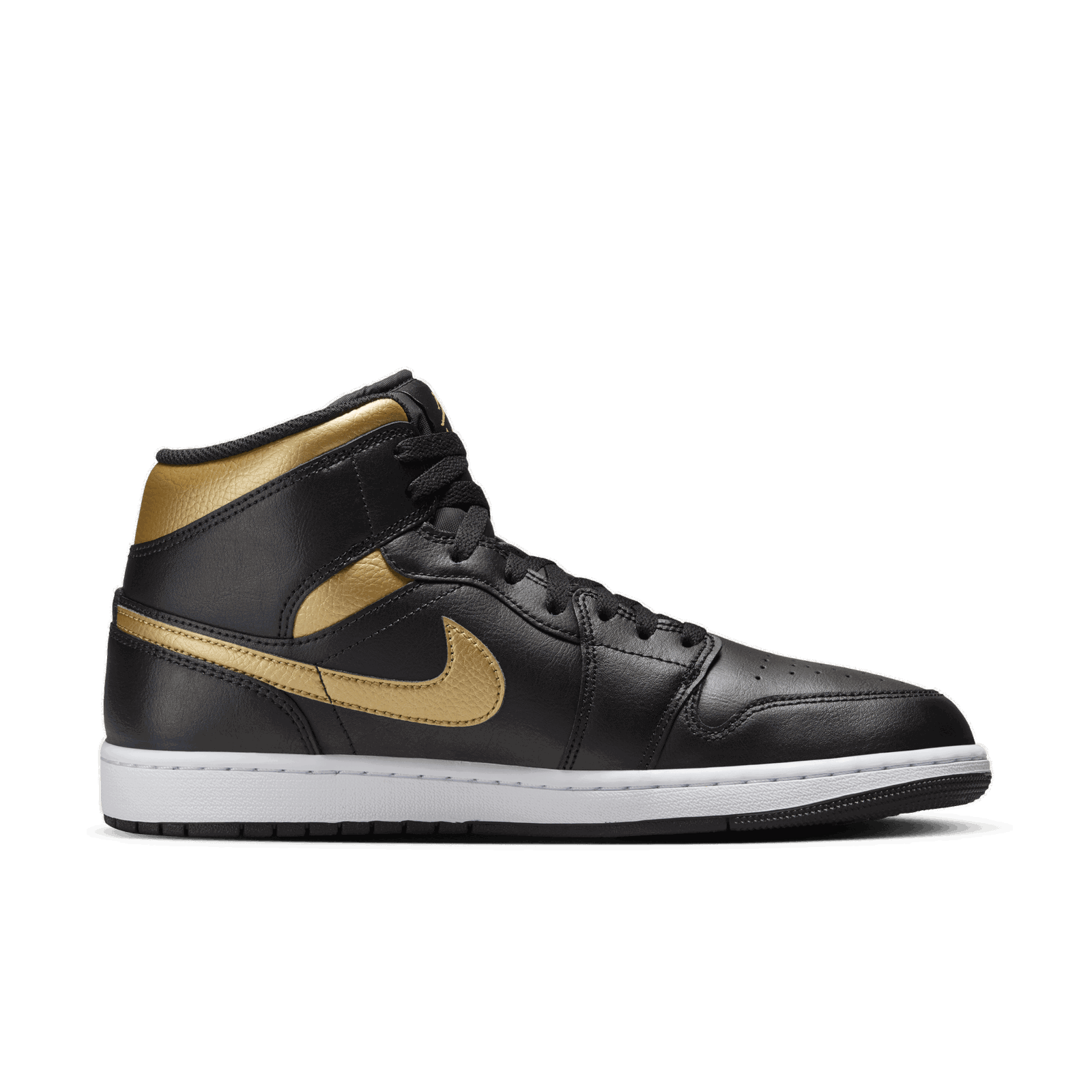 Air Jordan 1 Mid Black Metallic Gold