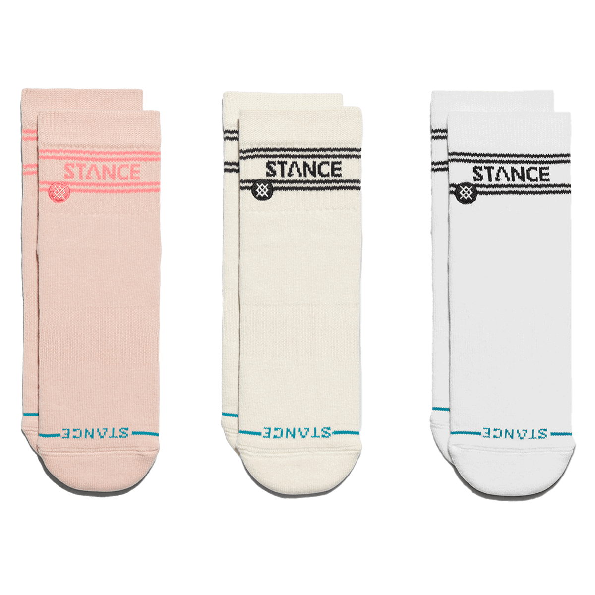 Ponožky Stance Basic Quarter 3 Pack Socks Béžová | A356A24BAS-PNK, 0