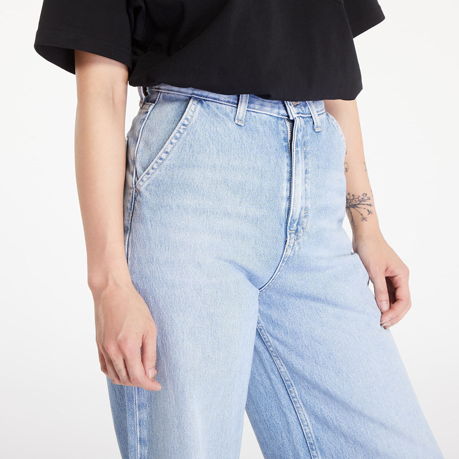 Džínsy Tommy Hilfiger Claire Varsity High Rise Wide Tie Hem Jeans Denim Light Modrá | DW0DW19293 1AB, 1