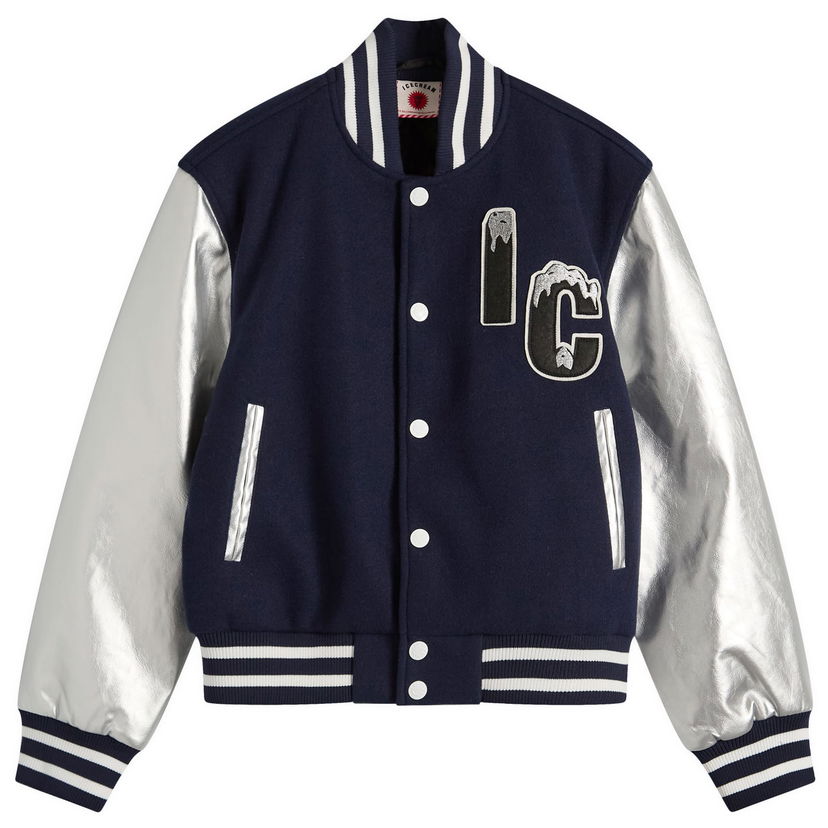 Bomber bunda BBC IceCream ICECREAM Cherry Varsity Jacket, Size Large Navy | ICWW25301-NVY