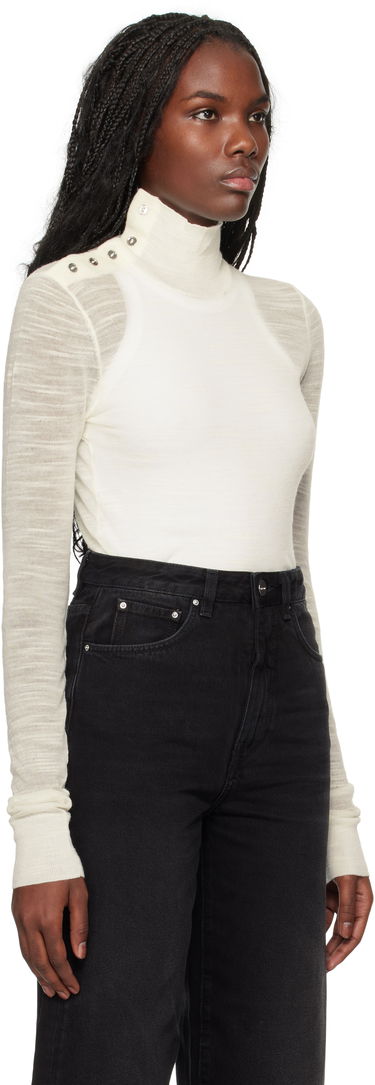 Sveter TOTEME TOTEME Slub Knit Turtleneck Top Biela | 244-WRT0366-YA0100, 1