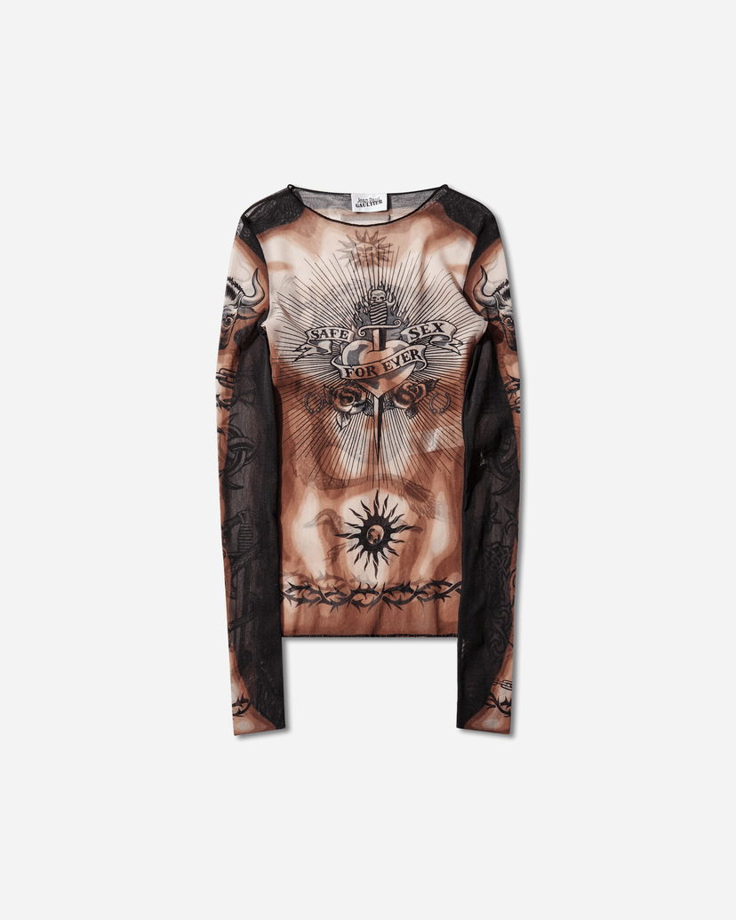 Tričko Jean Paul Gaultier Re-Edition Safe Sex Tattoo Longsleeve Top Rôznofarebný | 26-01-W-TO456-M026P 636000