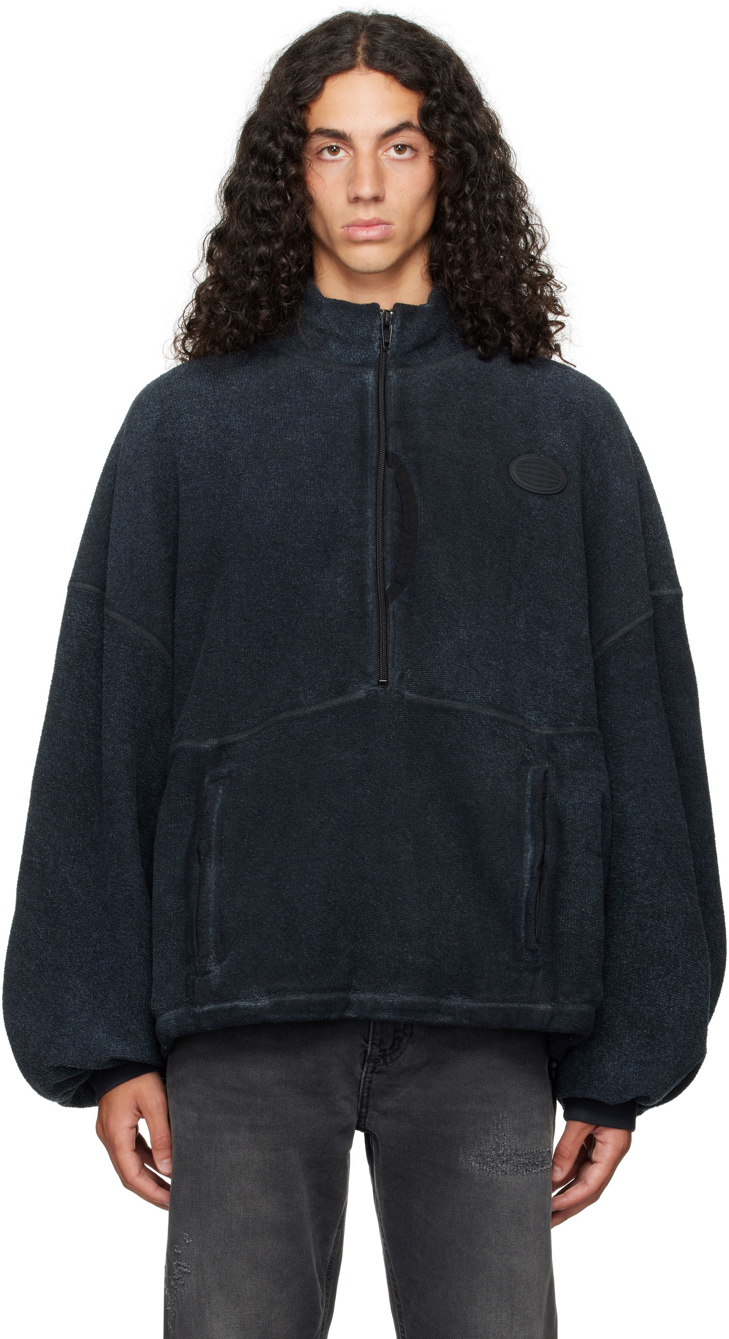 Mikina Alexander Wang Half-Zip Sweatshirt Modrá | UCC4242033, 0