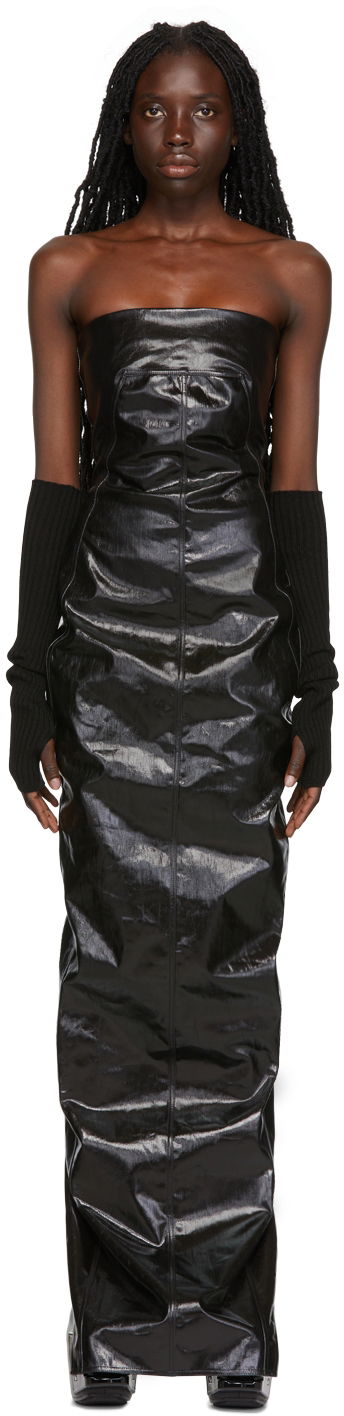 Šaty Rick Owens Rick Owens Lacquered Maxi Dress Čierna | RP02B6527 SLQ