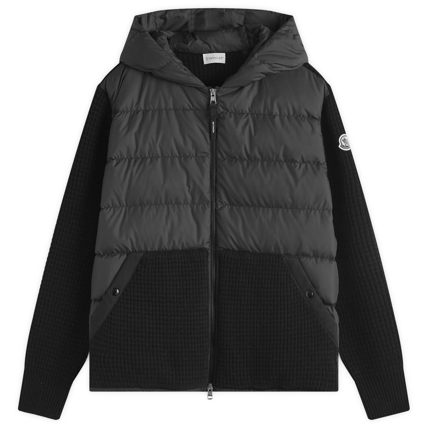 Prešívaná bunda Moncler Knit Waffle Jacket Black Čierna | 9B000-31-M4281-999, 0