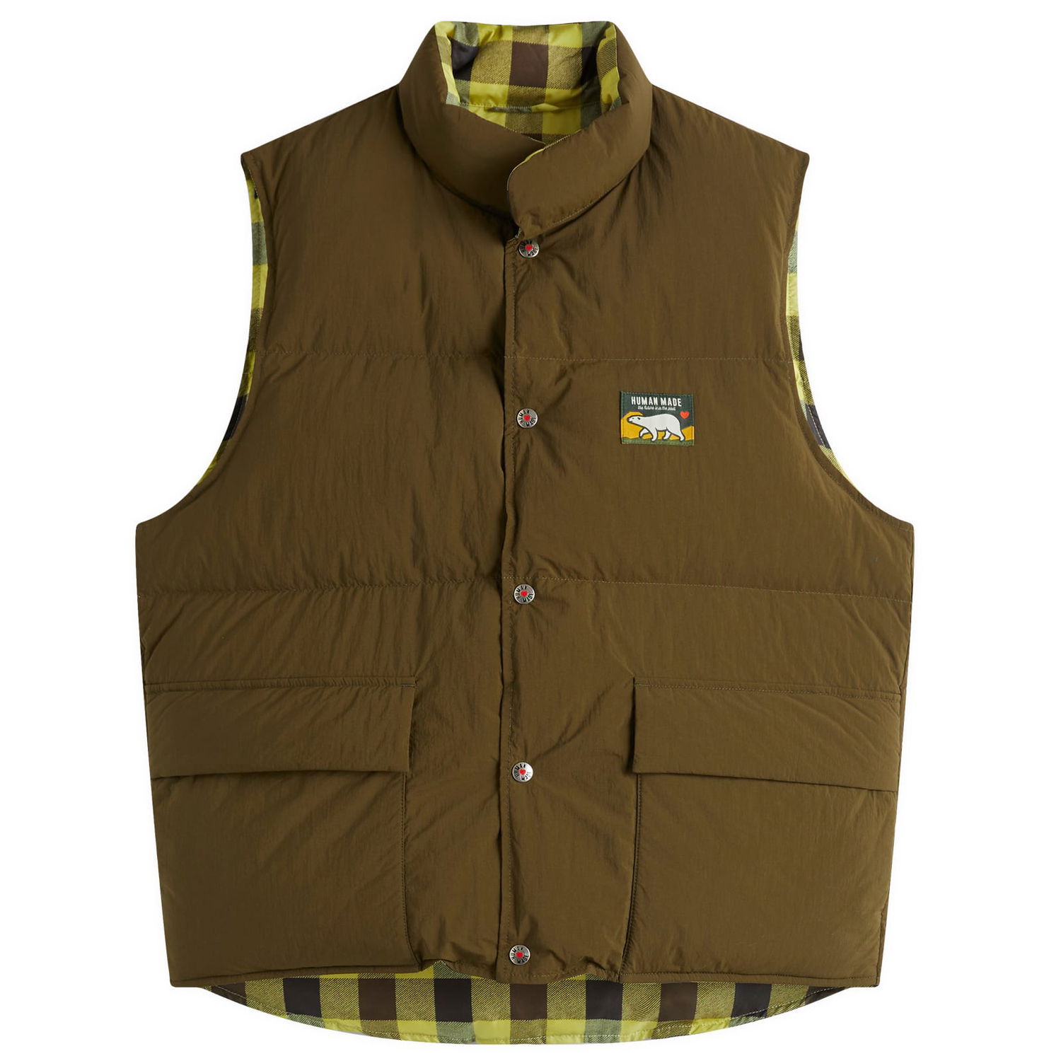 Vesta Human Made Reversible Down Vest, Size Large, Human Made Zelené | HM28JK034-OD, 0