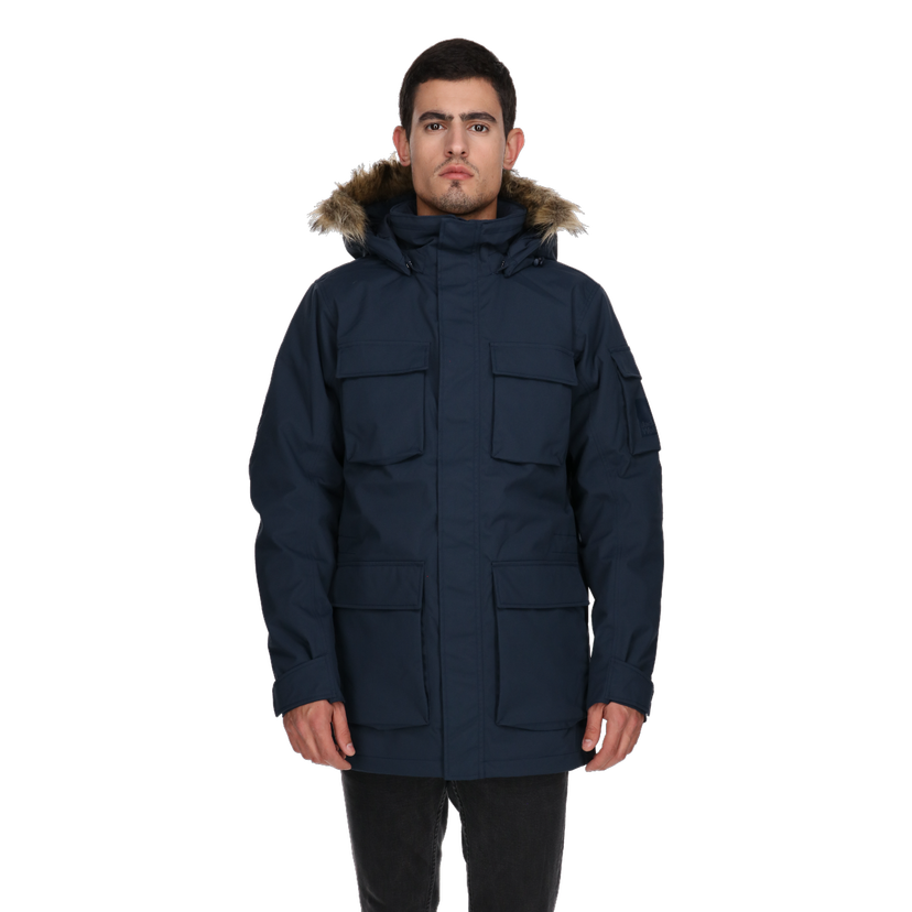 Parka Jack Wolfskin GLACIER CANYON Parka with Faux Fur Hood Navy | 1107674-1010