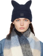 Acne Studios Knit Cat-Ear Beanie with Face Logo