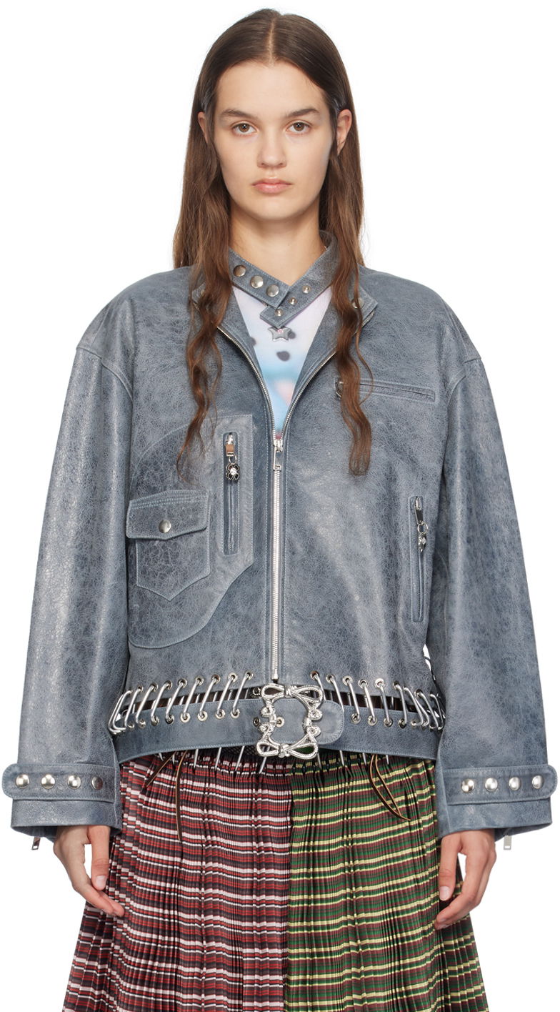 Bunda Chopova Lowena Chopova Lowena Carabiner Leather Jacket Šedá | 5212, 0