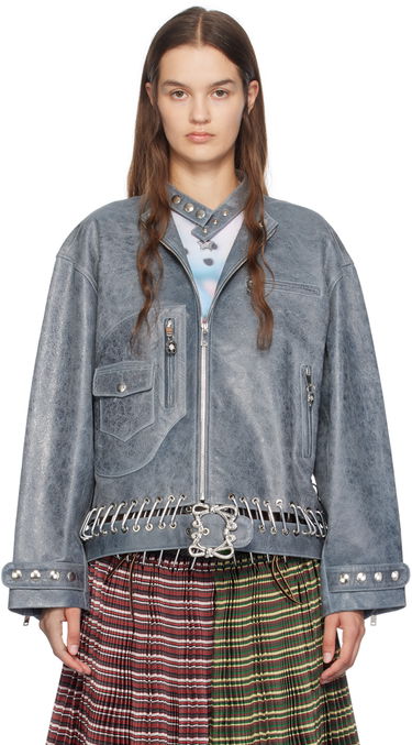 Bunda Chopova Lowena Chopova Lowena Carabiner Leather Jacket Šedá | 5212, 0
