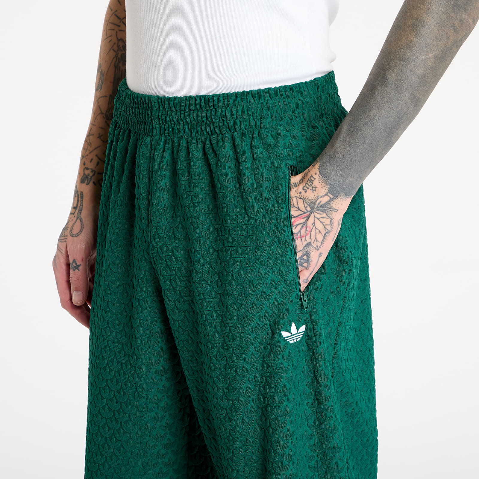 Green Embroidered Logo Track Pants