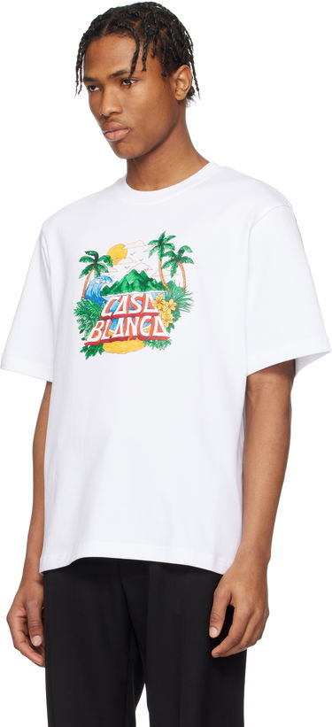 Tričko Casablanca Casablanca Casa Beach Wave Printed Oversized T-Shirt XXL Biela | MS25-JTS-027-02, 4