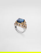 Dolce & Gabbana Eleganza 18k Gold Ring with Topaz and Sapphires