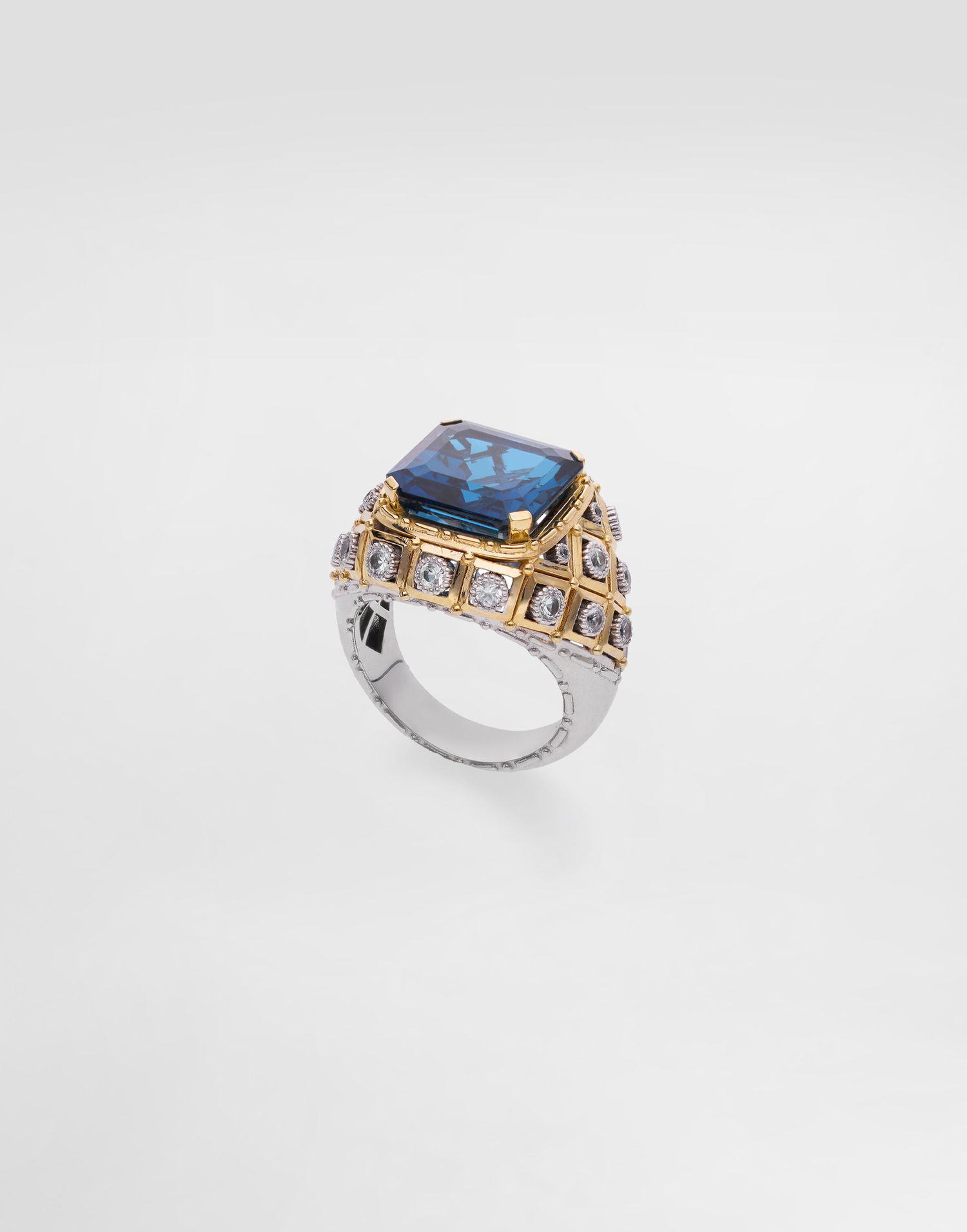 Prsteň Dolce & Gabbana Dolce & Gabbana Eleganza 18k Gold Ring with Topaz and Sapphires Modrá | WRSA2GWTOP187583, 0