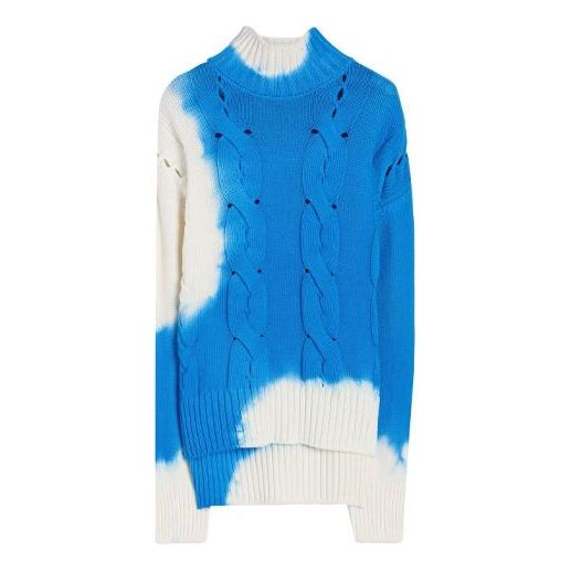 Sveter Off-White Wool Blend Tie Dye Sweater Modrá | OWHF021F21KNI0024501
