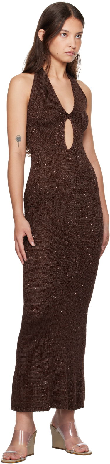 Šaty BEC + BRIDGE BEC + BRIDGE Delfina Halter Midi Dress Hnedá | H24-12436, 3