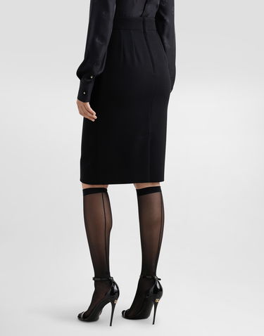 Sukňa Dolce & Gabbana Dolce & Gabbana Wool Midi Pencil Skirt with DG Logo Čierna | F4C2CTGDCSXN0000, 3