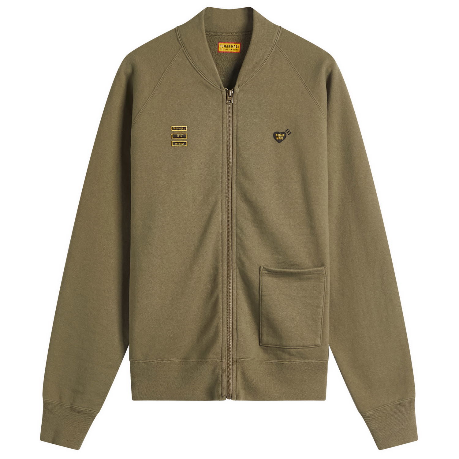 Mikina Human Made Human Made Heart Zip Jersey Bomber Jacket, Size Large Zelené | HM29CS003-OLV, 0