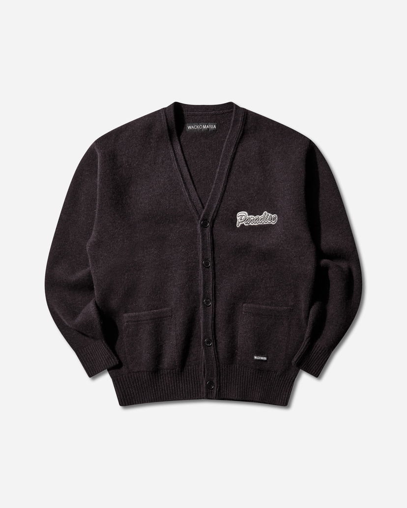 Sveter WACKO MARIA Paradise Embroidered Cardigan Hnedá | 25FW-WMK-KN15 BURGUNDY
