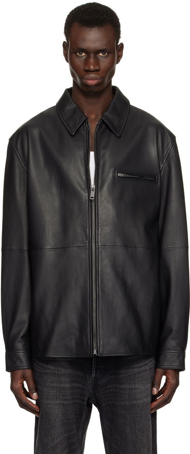 Bunda BOSS HUGO Paneled Leather Jacket Čierna | 50530812, 0