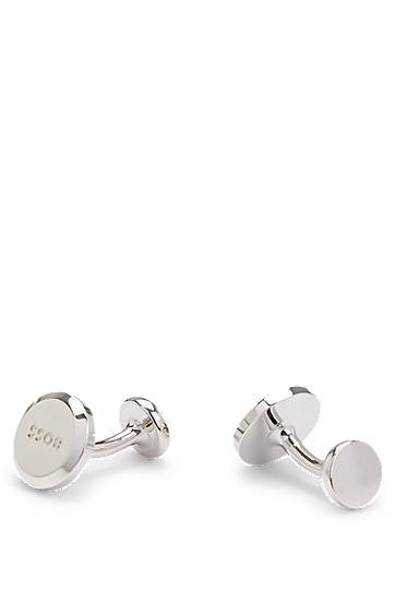 Šperky BOSS BOSS Round Cufflinks with Engraved Logo Metalická | 50495126