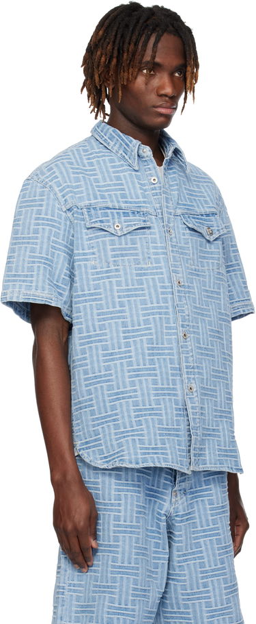 Košeľa KENZO Kenzo Paris 'KENZO Weave' Relaxed Denim Shirt Modrá | FF55DC1026J4, 1
