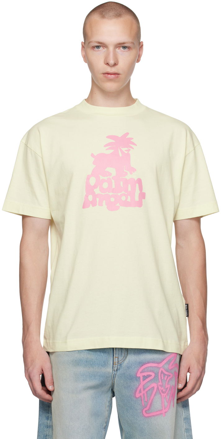 Tričko Palm Angels Yellow Leon Biela | PMAA001E23JER0085432, 0
