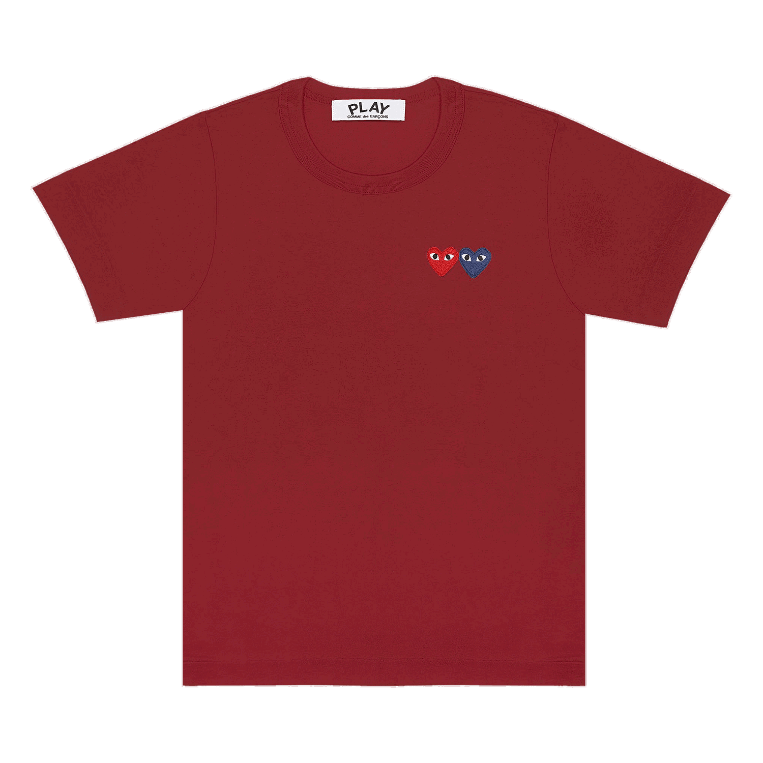 Tričko Comme des Garçons PLAY Double Hearts T-Shirt Vínová | AZ T225 051 4, 0