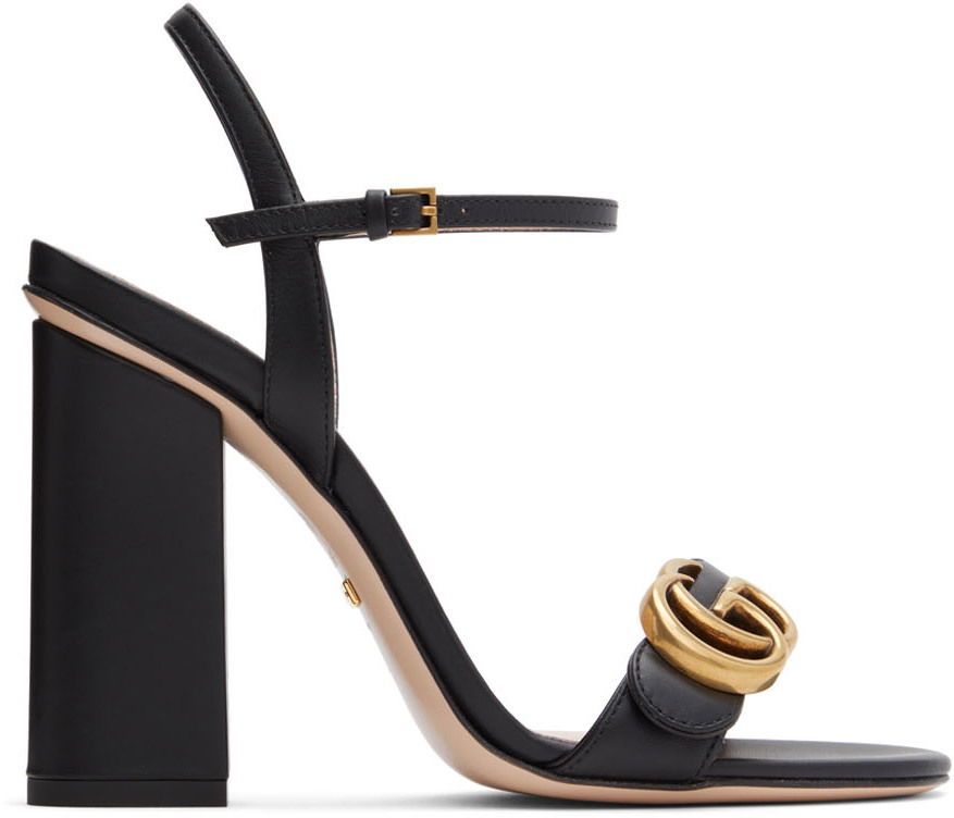 Tenisky a topánky Gucci Leather Heeled Sandals "Black" Čierna | 453378 A3N00, 0
