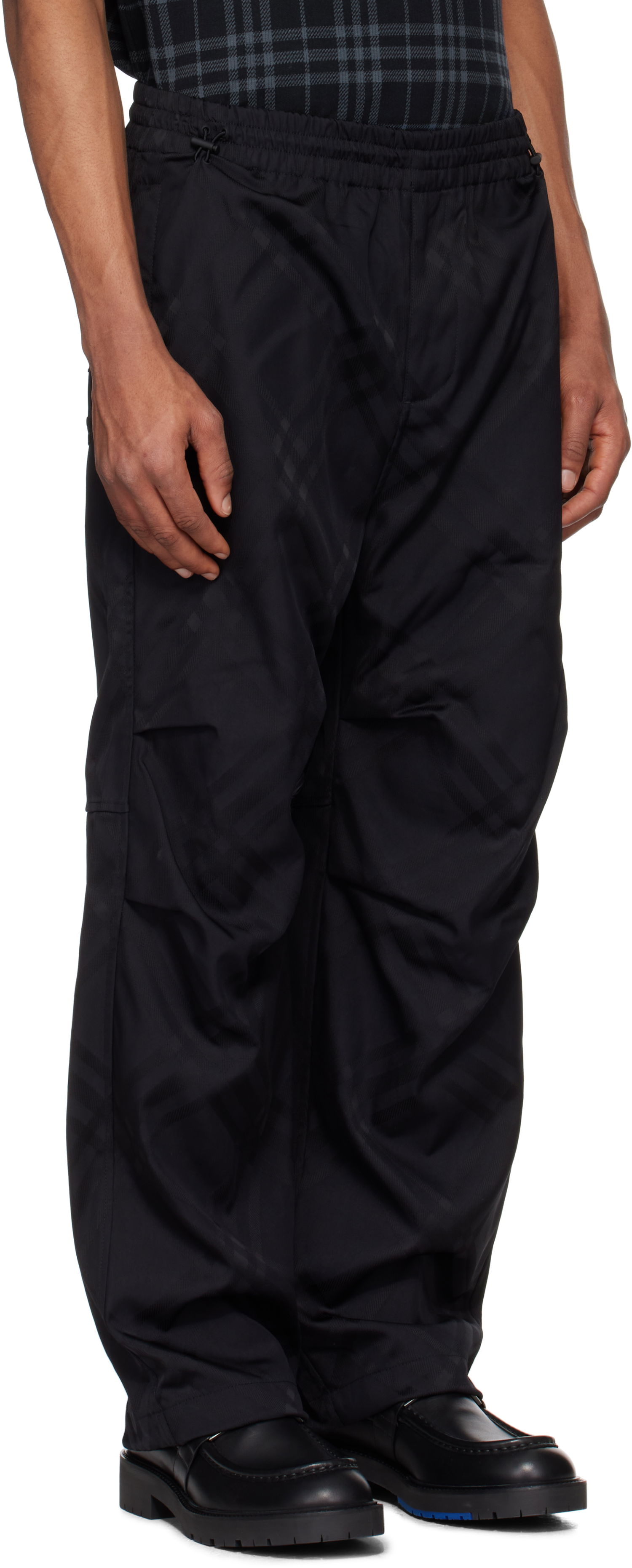 Cargo nohavice Burberry Burberry Check Nylon Track Pants Čierna | 8103963, 1