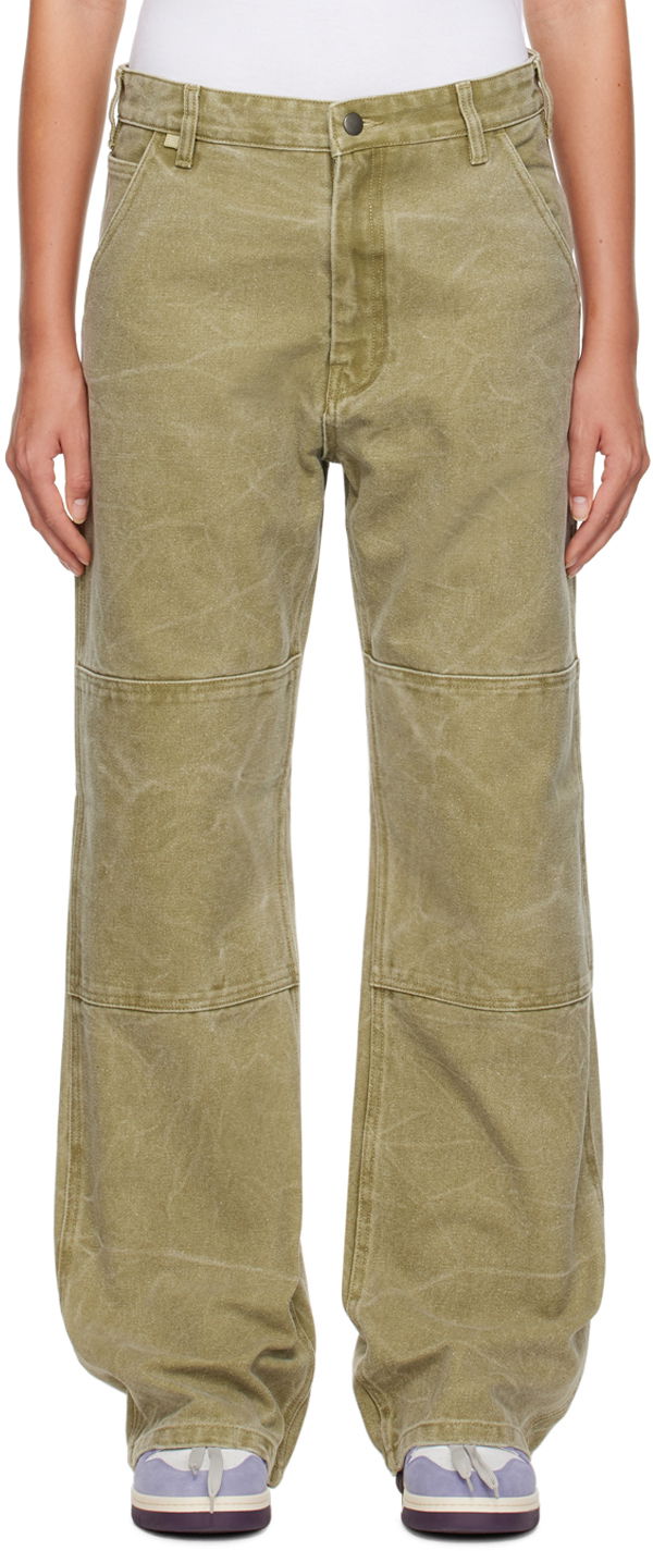 Nohavice Acne Studios Faded Trousers Zelené | CK0078-, 0