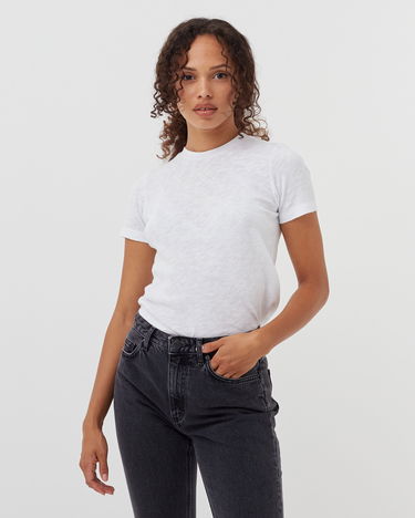 Tričko American Vintage WMNS Tee Round Collar Biela | SON28GE24-BLANC, 1