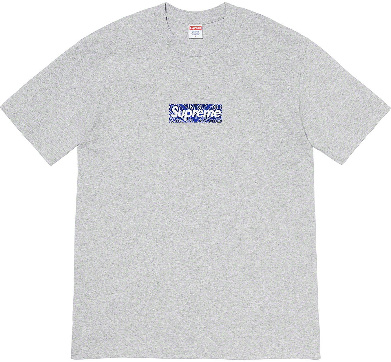 Tričko Supreme Supreme Bandana Box Logo T-Shirt Size M Šedá | FW19T55-GRY, 0