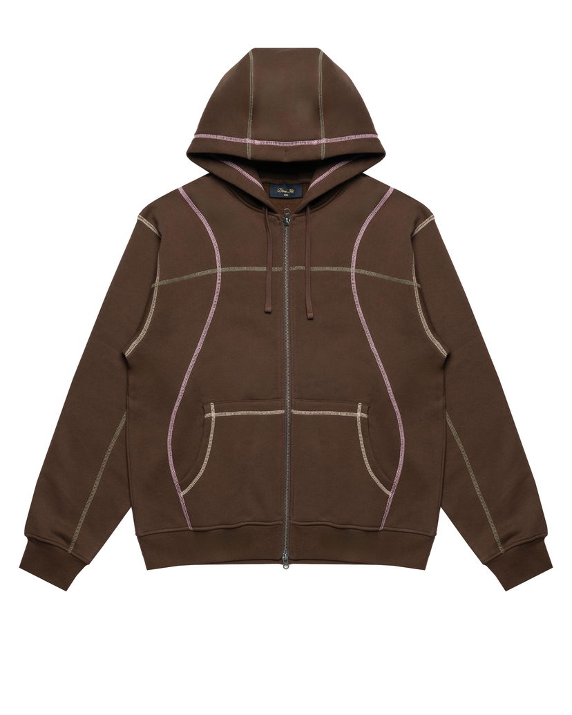 Mikina Dime Court Zip Hoodie Hnedá | DIMEHO2510BRW