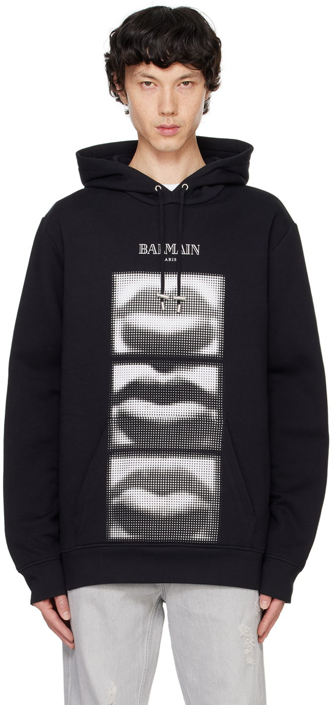 Mikina Balmain Balmain Lips Print Hoodie Čierna | DH0JT047GE07, 0