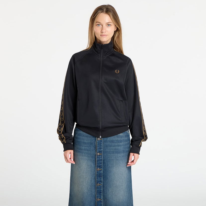 Bunda Fred Perry Fred Perry Contrast Tape Track Jacket Čierna | J5557 S77