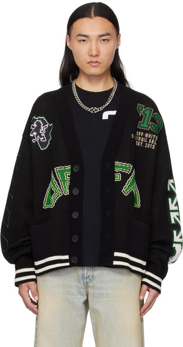 Sveter Off-White Varsity Cardigan Čierna | OMHB019S25KNI0021057, 0