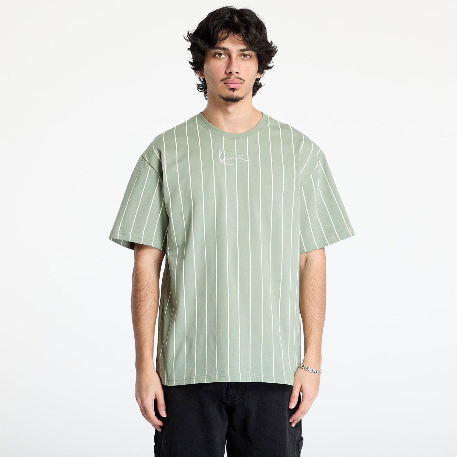 Tričko Karl Kani Karl Kani Small Signature Pinstripe Tee Zelené | 60300340, 0