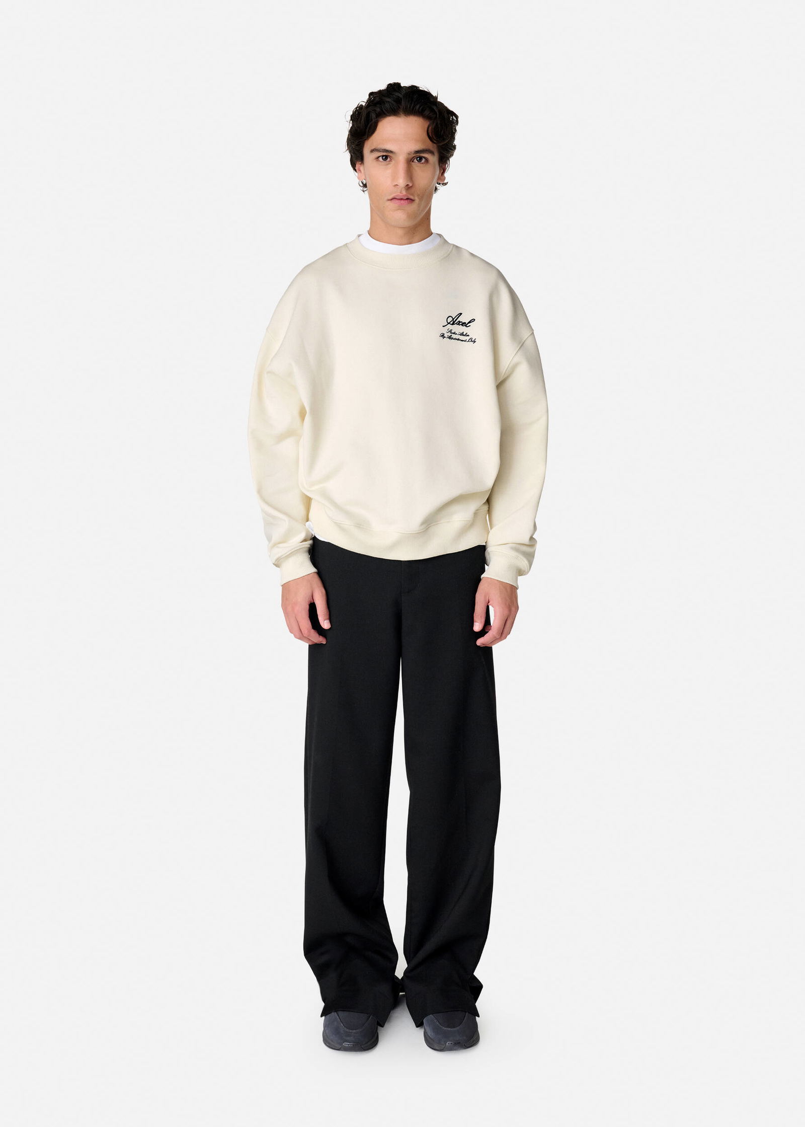 Cream Relaxed-Fit Sweatshirt