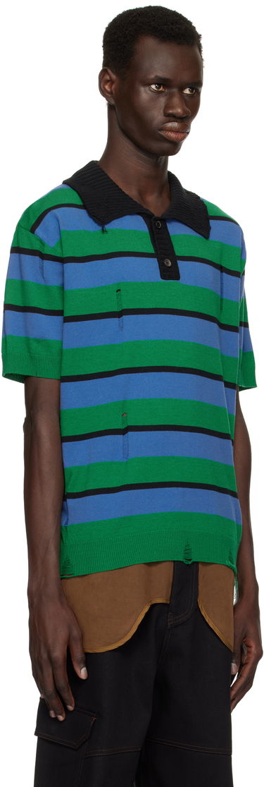 Polo tričko Andersson Bell Andersson Bell Damaged Stripe Knit Polo Rôznofarebný | atb1242m, 1