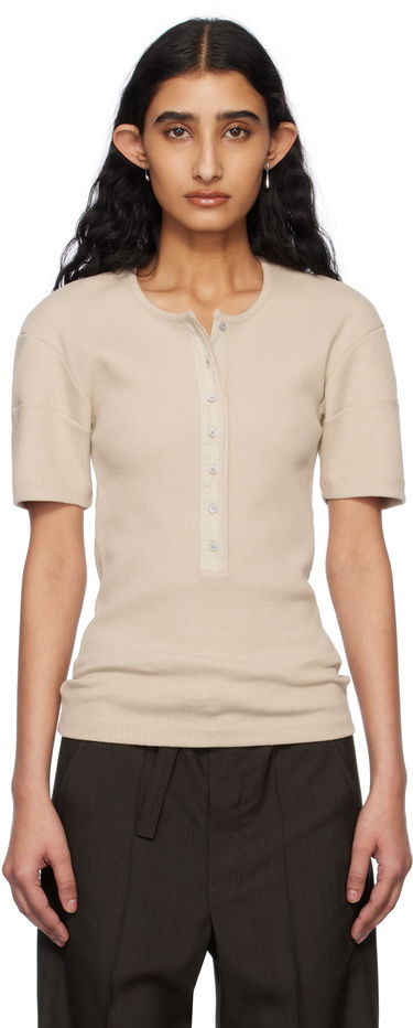 Tričko LEMAIRE Lemaire Fitted Henley T-Shirt Béžová | TO1350 LJ1030, 0