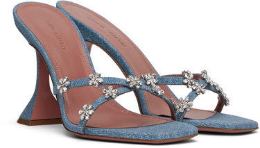 Doplnky Amina Muaddi Amina Muaddi Lily 95 Heeled Sandals Modrá | LILY SLIPPER 95 CL PRINTED SUEDE, 3
